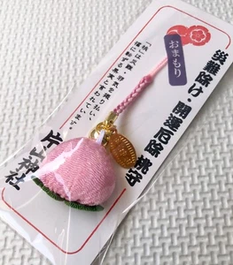 Japón melocotón OMAMORI buena suerte exorcismo amuleto katayama santuario encanto sintoísta - Imagen 1 de 9