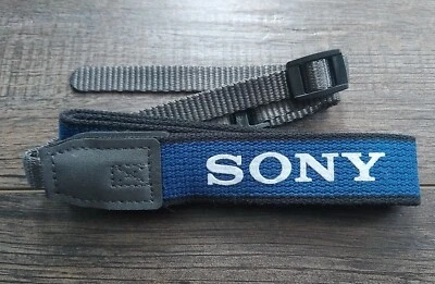 Genuine Sony Blue HandyCam Camera Canvas Neck Shoulder Strap 46" x 1" OEM - Image 1 of 4
