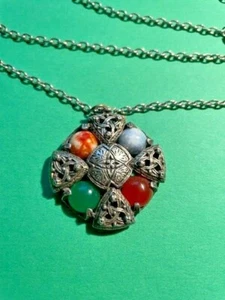 Vintage Celtic style faux agate pendant - Picture 1 of 3