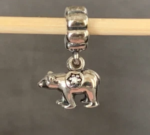 Original Pandora Sterling Silber Eisbär Dangle Charm 791029CZ NEU - Bild 1 von 6