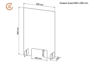 600x900mm Sneeze Guard Clear Acrylic Hygiene Screen Barrier Protective-shield - Picture 1 of 5