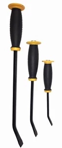 Pry Bar (Set of 3) 8" 12" 18", w/ Hand Protector, Carbon Steel & Rubber Grip - Picture 1 of 2