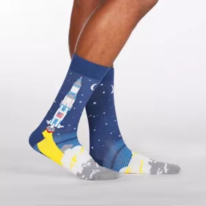 Sock It To Me Novelty Golf Sock 3, 2, 1 Lift Off Rocket Men's Crew Socks NEW!! - Picture 1 of 4