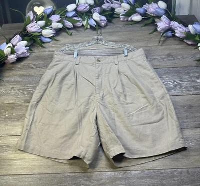 St Johns Bay Shorts Size 36-38 Linen Pleated Shorts Beige / Brown Men’s Shorts - Image 1 of 4