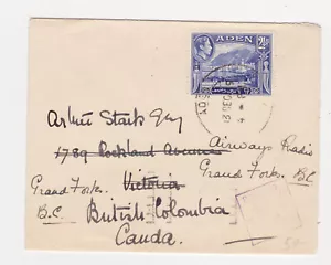 ADEN cover to British Columbia 1940 REDIRECTED - Picture 1 of 3
