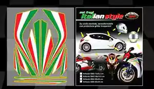 ITALIAN FLAG HELMET REFRACTIVE REFLECTING STICKERS EMBLEM MADE ITALY - Bild 1 von 5