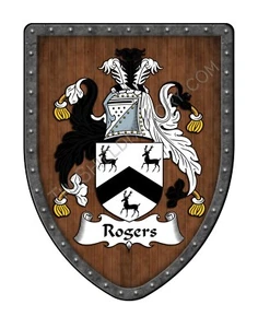 Escudo de armas personalizado Rogers Family Crest, escudo de pared colgante SH503P-DG-HG - Imagen 1 de 3