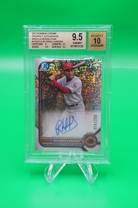 2022 Bowman Chrome Prospect Auto Speckle Ref /299 Ricardo Cabrera BGS 9.5 GS1