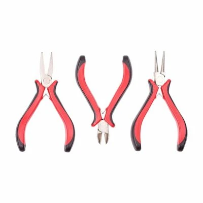 Jewelry Plier Ferronickel Round Flat Nose Pliers Side-Cutting 115~120x60~75mm - Image 1 of 4