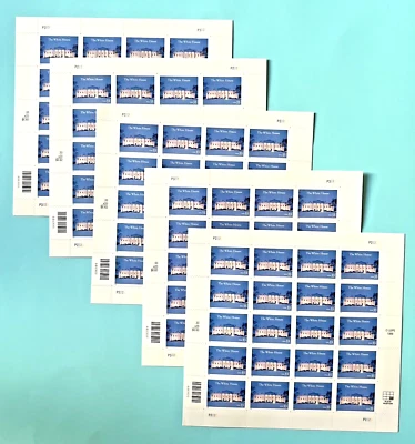 Scott #3445 THE WHITE HOUSE in Winter 33¢ - 5 Sheets x 20 = 100 Stamps | FV$33 - Image 1 of 4