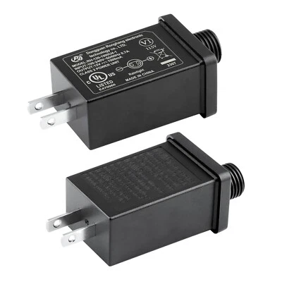 2Pcs 12V 1A UL Listed Class 2 Power Adapter LED Transformer For String Light - Image 1 of 4