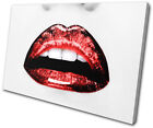 Glamour Red Lips Fashion Sexy  Erotic SINGLE Leinwand Kunst Bild drucken