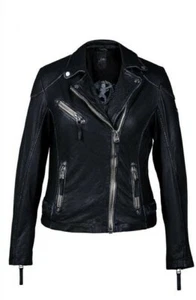 Sexy schwarze Damen-Biker Brando-Stil Jacke Outwear & Innenjacke - Bild 1 von 5