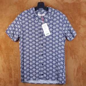 ORLEBAR BROWN Shirt Mens Small Blue Casual Button Up Slim TRAVIS WAYPOINT $375 - Picture 1 of 7