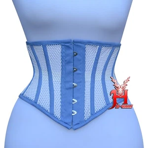 Corsé debajo del pecho corsé algodón negro red Underbust SkyBlue Mesh Corsets - Imagen 1 de 6