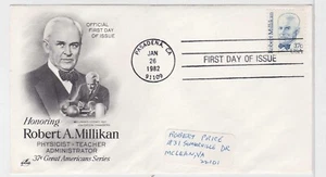 TurtlesTradingPost- Robert Millikan - 1982 #1866 - Artcraft FDC - Picture 1 of 1