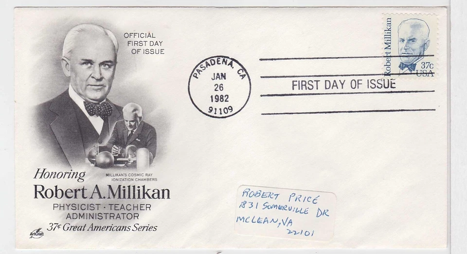 TurtlesTradingPost- Robert Millikan - 1982 #1866 - Artcraft FDC - Image 1 of 1