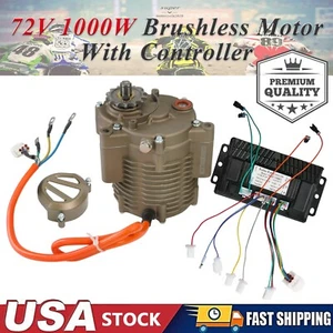 72V 1000W Brushless DC Motor & Controller For E-Bike Scooter Drift Trike Razor - Picture 1 of 21