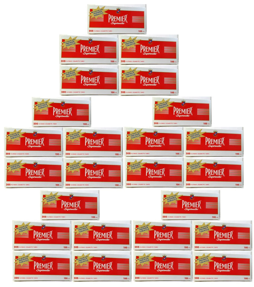 Premier Supermatic 100s Full Flavor Cigarette Filter Tubes 25 boxes - 3099-25 - Image 1 of 1