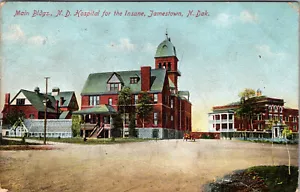JAMESTOWN, NORTH DAKOTA - HOSPITAL FOR INSANE - 1910 - OLD POSTCARD - Picture 1 of 2