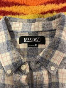 Camisa de franela con botones de manga corta de poliéster de algodón X-grande Ezekiel para hombre - Imagen 1 de 5