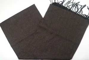 "Nueva con etiquetas Lanvin Paris Hombre Lana Virgen Marrón Bufanda 11,5"" x 60" - Imagen 1 de 5