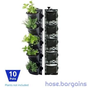 Vertical Garden Kit 10 Pots - Green Wall Hanging Planter DIY Herb Succulent FEC
