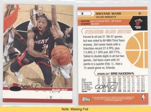 2007-08 Topps Stadium Club Dwyane Wade #3 HOF