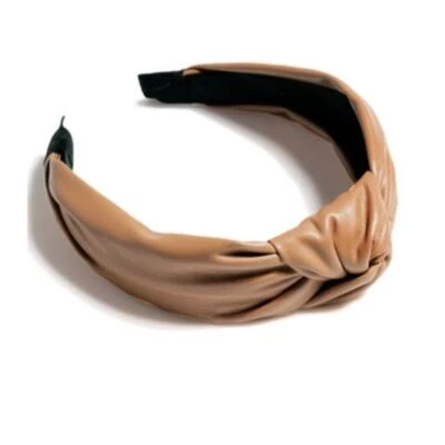 Cana Accessories Caramel Brown Faux Leather Knot Headband - Image 1 of 3