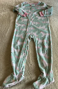 Carters Mädchen türkis weiß rosa Einhörner Fleece Langarm Pyjama 4T - Bild 1 von 8