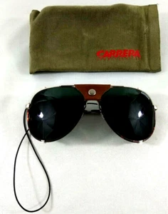Vintage Carrera Glacier 5597 40 130 Leather Italy 80's Sunglasses - Picture 1 of 4