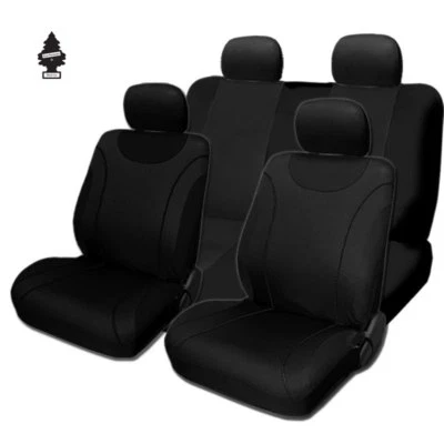 Juego completo de fundas de asiento de auto camión de tela negra suave nuevas para Hyundai Foto 1 de 4