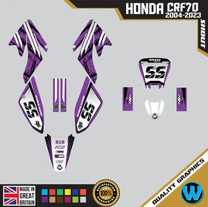 Honda CRF 70 2004 -2023 Motocross MX Graphics | Decals Kit Shout - Purple - Picture 1 of 5