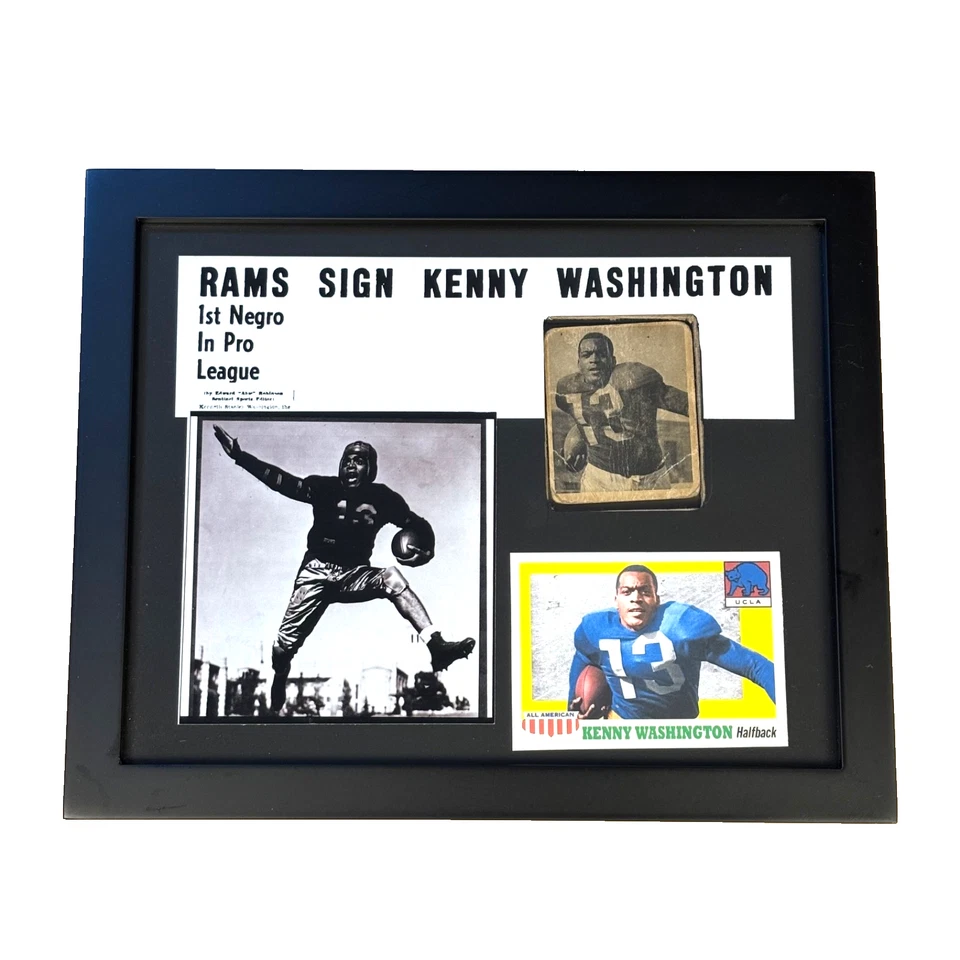 Kenny Washington 1948 Bowman RC, All-America in 8x10 Double-Sided Display Frame - Image 1 of 4