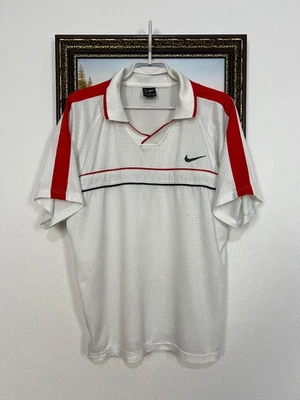 Camiseta polo de tenis Nike Andre Agassi vintage de los años 2000 camiseta blanca para hombre XL Foto 1 de 4