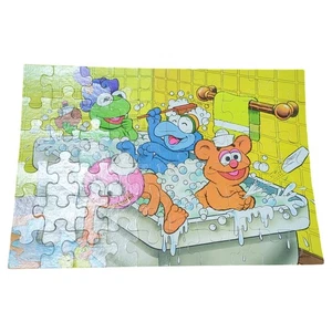 Muppet Babies Bathtub Bath Time 60 Piece Jigsaw Puzzle MB Vintage Toy COMPLETE - Picture 1 of 4