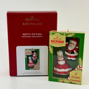Hallmark Ornament - 2021 Nifty Fifties Santa and Mrs. Claus - MCM Vintage Vibe! - Picture 1 of 12