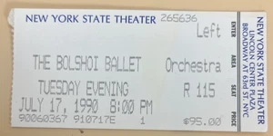BOLSCHOI BALLETT 1990 Ticket Stub New York State Theater - Bild 1 von 1