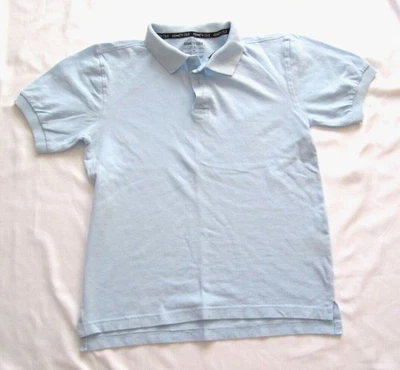 男孩 Kenneth Cole 纽约蓝色短袖衬衫 14 码 (MT302) — 第 1/4 张图片