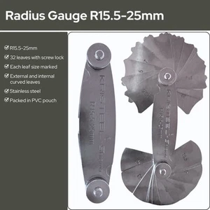 Radius Gauge R 15.5-25mm 32 Leaves Locking Screw Internal External D8048 - Picture 1 of 2