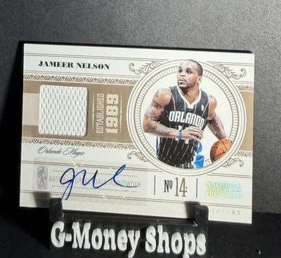 Camiseta deportiva Panini National Treasures Jameer Nelson 2011-12 automática #/99 Foto 1 de 3