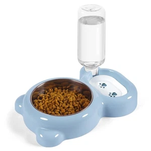 Dog Bowls, Cat Food and Water Bowl Set with Water Dispenser and Stainless Ste... - Picture 1 of 8