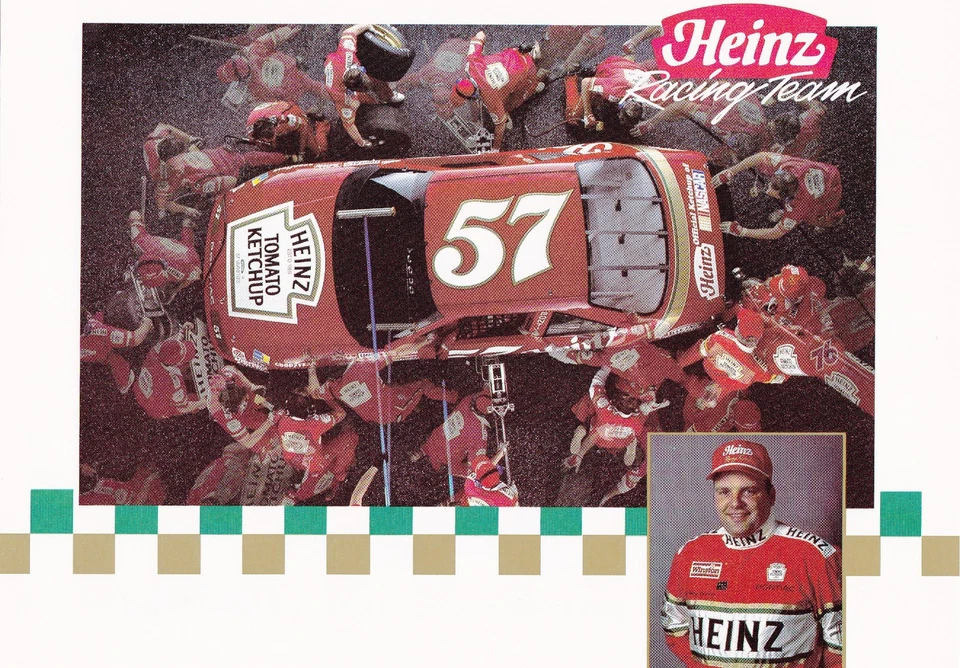 Tarjeta postal 1990 Jimmy Spencer - Heinz Ketchup Pontiac Grand Prix 9" X 6" Foto 1 de 1