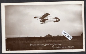 AK Bournemouth Dorset 1910 Luftfahrt Treffen Pilot Christiaens im Flug RP - Bild 1 von 2
