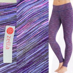Leggings Zella Viola Heather Space Dyed Lunghezza Completa Donna XL Conici Alzata 9" - Foto 1 di 13