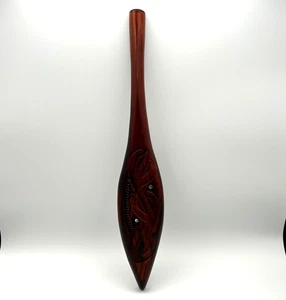 Vintage Maori Tiki Carved Wood Hoe Dance Paddle New Zealand Wall Decor - Picture 1 of 14