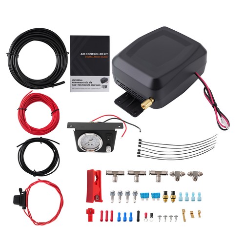 Universal Air Springs Bag Control Kit Guage Switch Compressor 100 psi ...