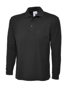Uneek - Poloshirt Lengan Panjang Uniseks - 50% Poliester 50% Kapas - Hitam - Sa - Picture 1 of 1
