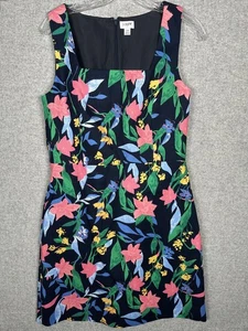 J. Crew Size 10 Dress Womens Floral Square Neck Sleeveless Colorful Lined Cotton - Picture 1 of 17
