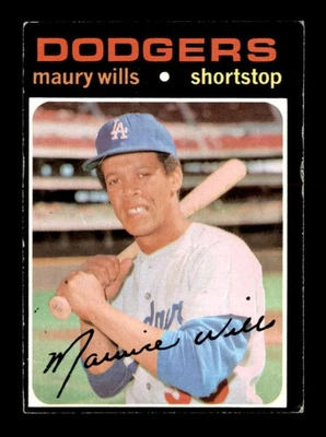 Topps #385 1971 Maury Wills en muy buena condición X3526618 Foto 1 de 3